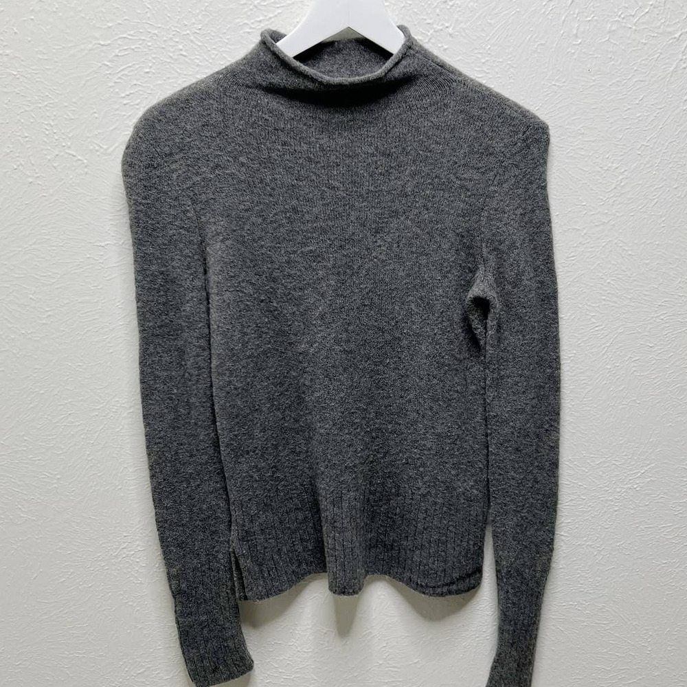 Madewell Womens Sz XS Wool Alpaca Mock Neck Sweater Grey Soft Fuzzy